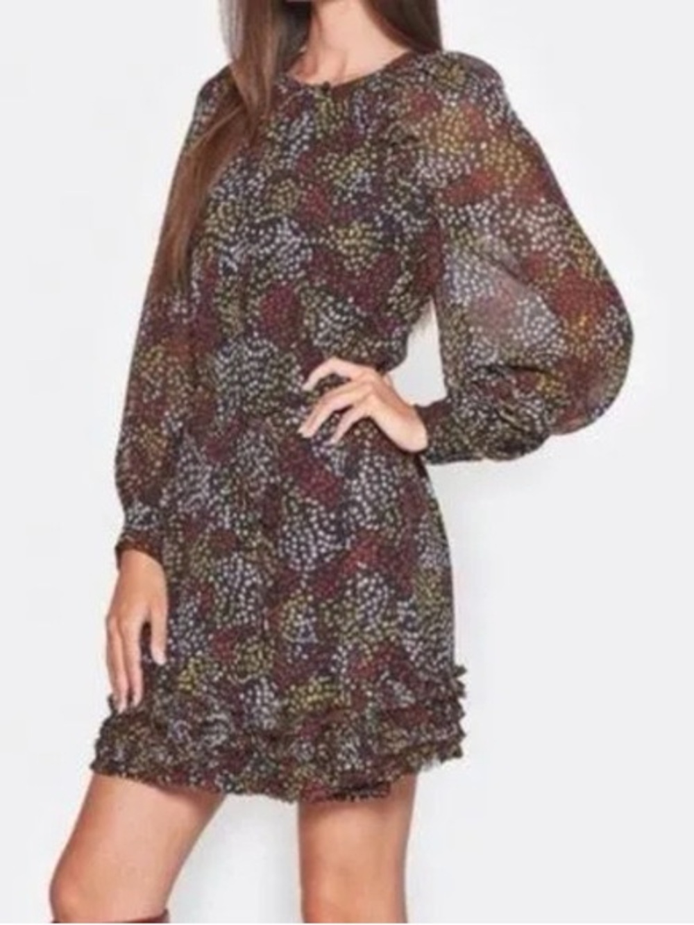 Joie Donetta Floral 100% Silk Dress L